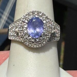 925 Tanzanite Halo Ring
